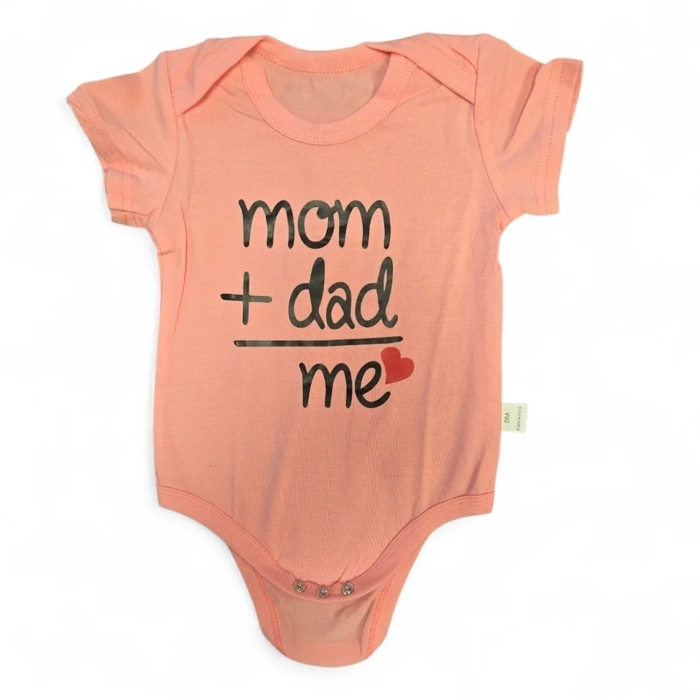 Cute Kids Bodysuit 3 Piece Set - Grey, Pink, Black, Size 9 Months